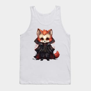 Cartoon Red Fox in Dracula Costume Tank Top